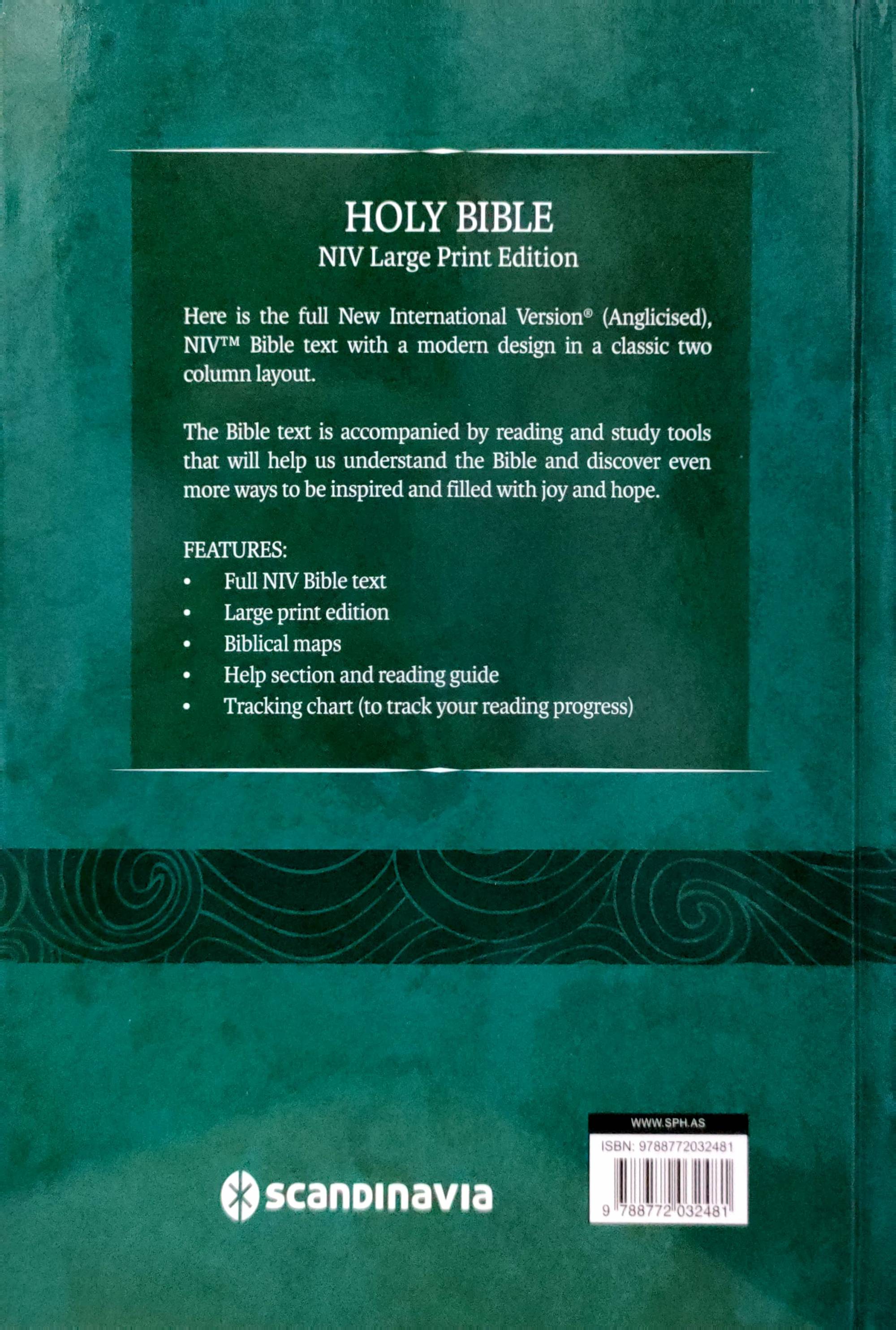 BIBLE-NIV HOLY BIBLE--NIV Illustrated Large Print- Hardcover (Green)